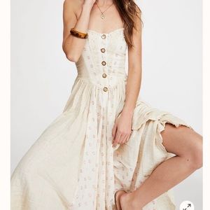 Free People Boho Amanda Cream Midi Dress NWOT
